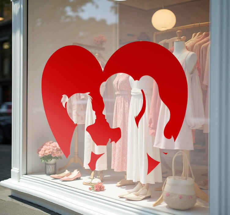Schaufenster Folie mutterherz-silhouette - TenStickers