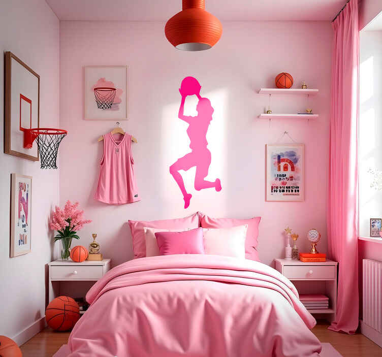 Labdát dobó játékos Kosárlabda matrica - TenStickers
