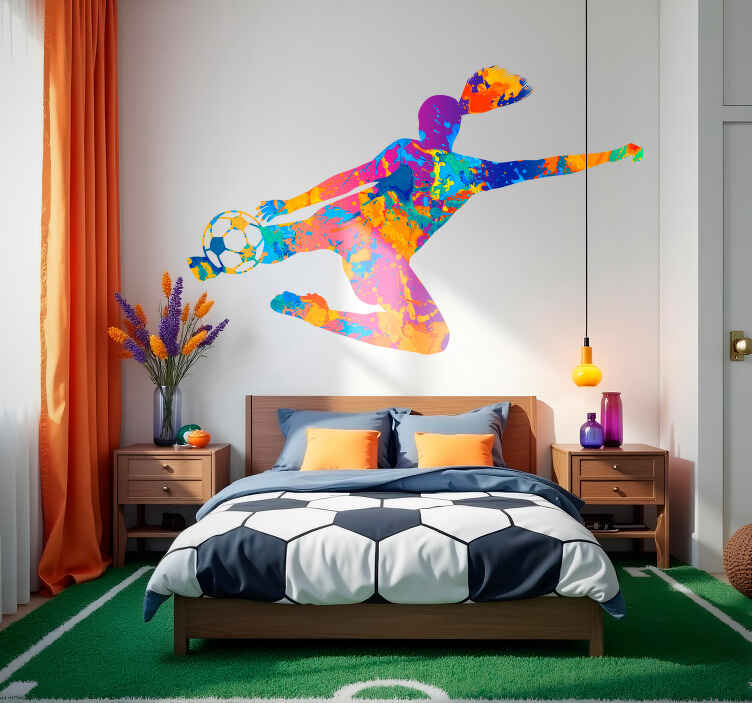 Sticker foot joueur multicolore - TenStickers