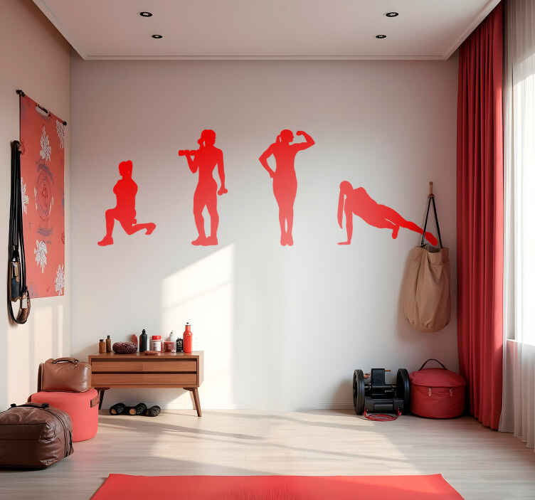 Sterke vrouwen fitness sport sticker - TenStickers