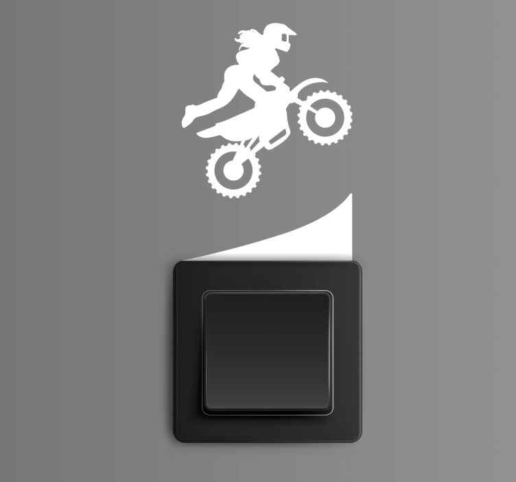 Motocross light switch sticker - TenStickers