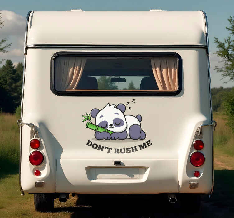 Sticker camping car panda endormi - TenStickers