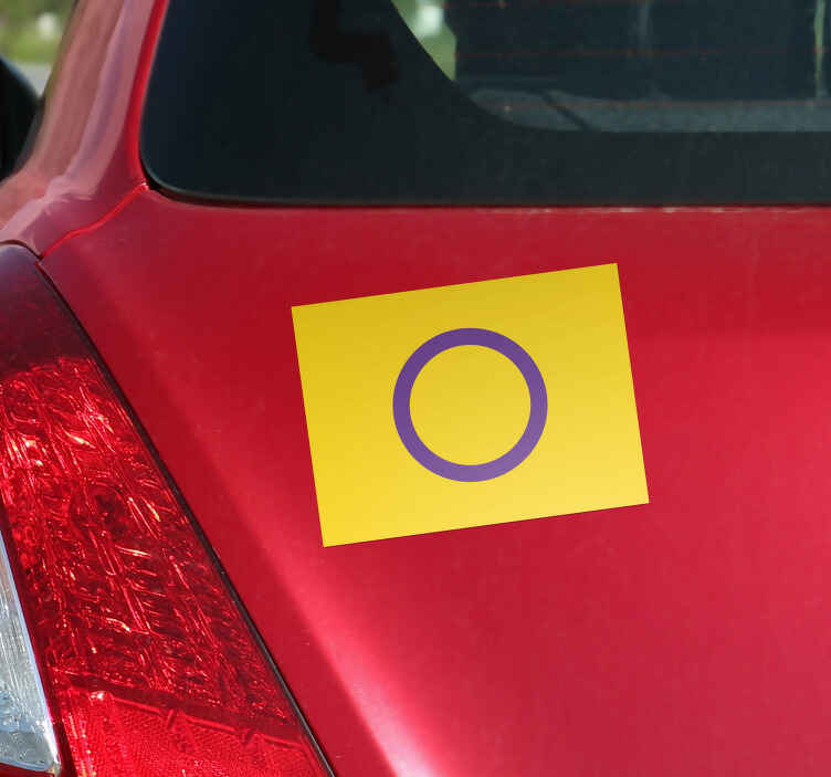 Adesivo per auto bandiera intersessuale - TenStickers