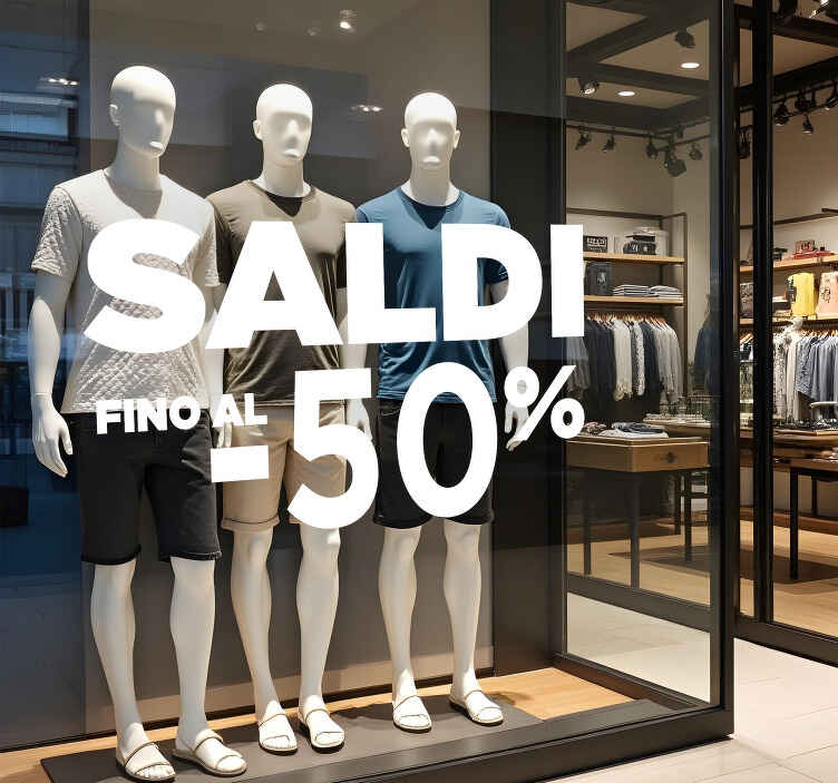 Vetrofanie saldi grande sconto personalizzato - TenStickers