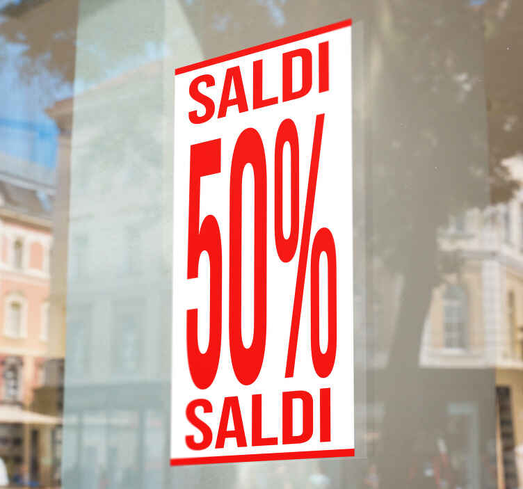 Adesivo saldi sconto formato allungato - TenStickers