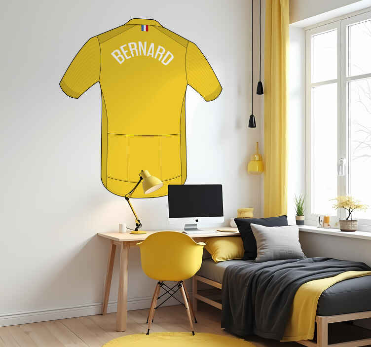 Yellow "Maillot" cycling decal - TenStickers