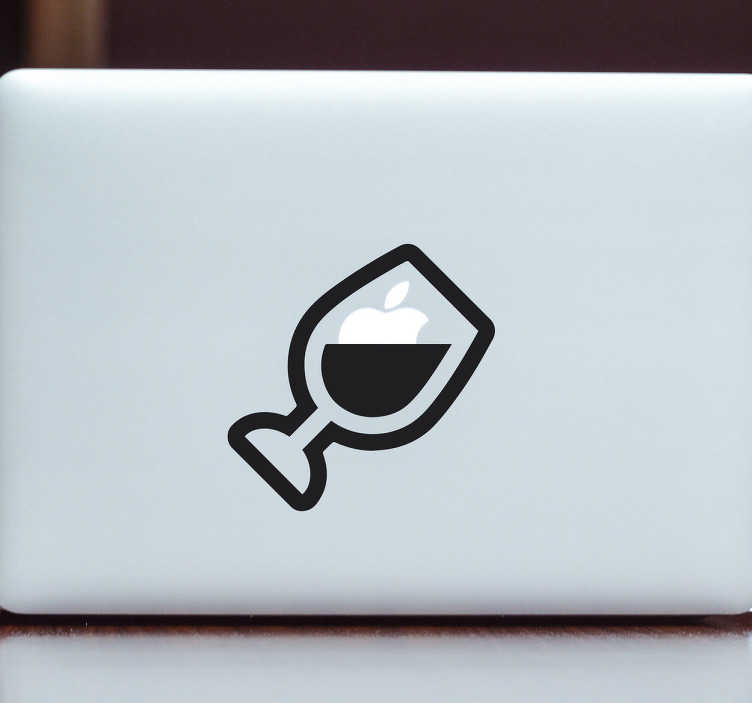 Sticker ordinateur verre de vin