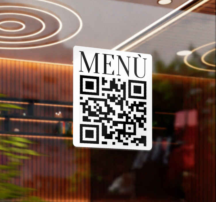 Adesivo per vetrine menu personalizzato qr - TenStickers