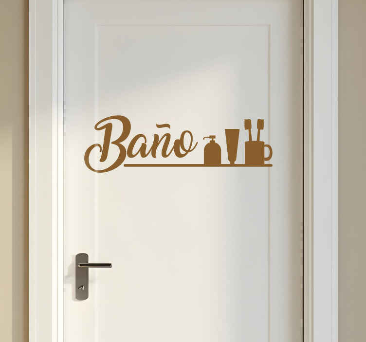 Vinilo para baño palabra baño - TenVinilo