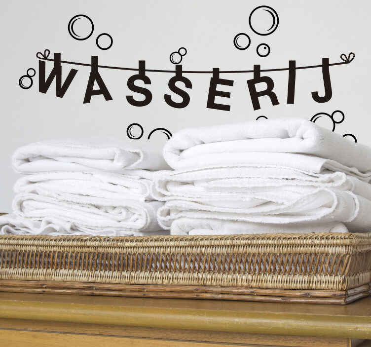 Wastekst badkamer sticker - TenStickers
