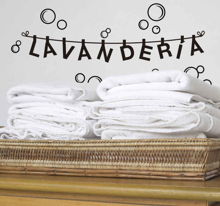 Vinilo para baño texto de lavandería - TenVinilo