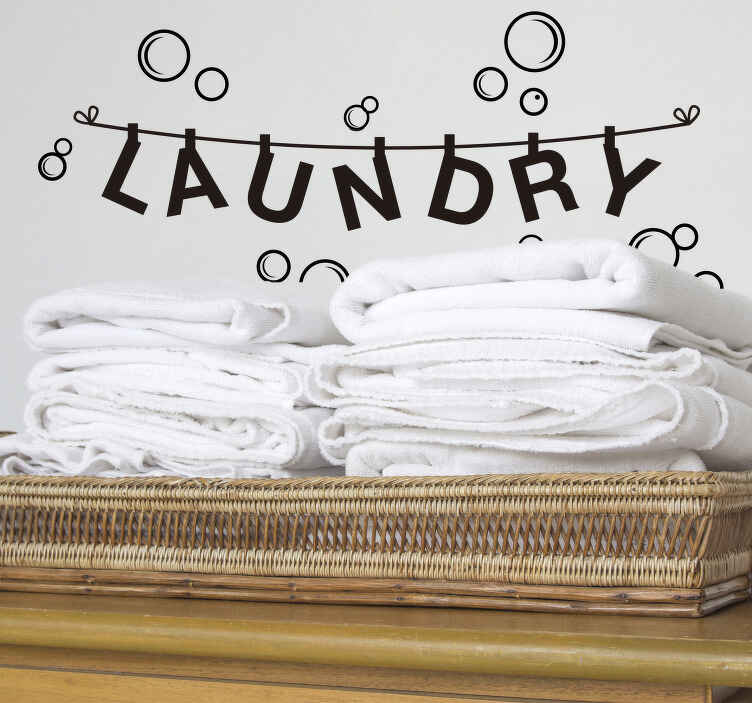 Laundry text wall decal for bathroom - TenStickers