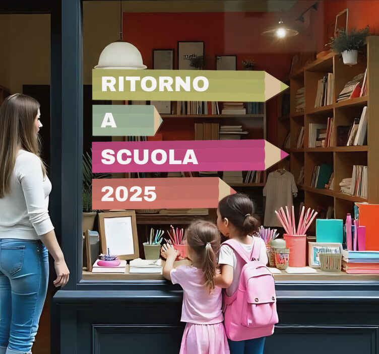 Adesivo matite tornano a scuola - TenStickers