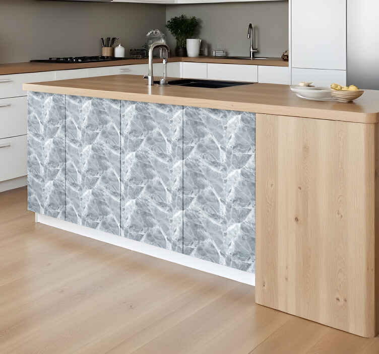 Sticker cuisine carrelage en céramique gris brillant - TenStickers