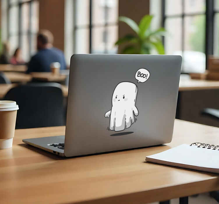 Karamsar hayalet Dizüstü bilgisayar çıkartması - TenStickers