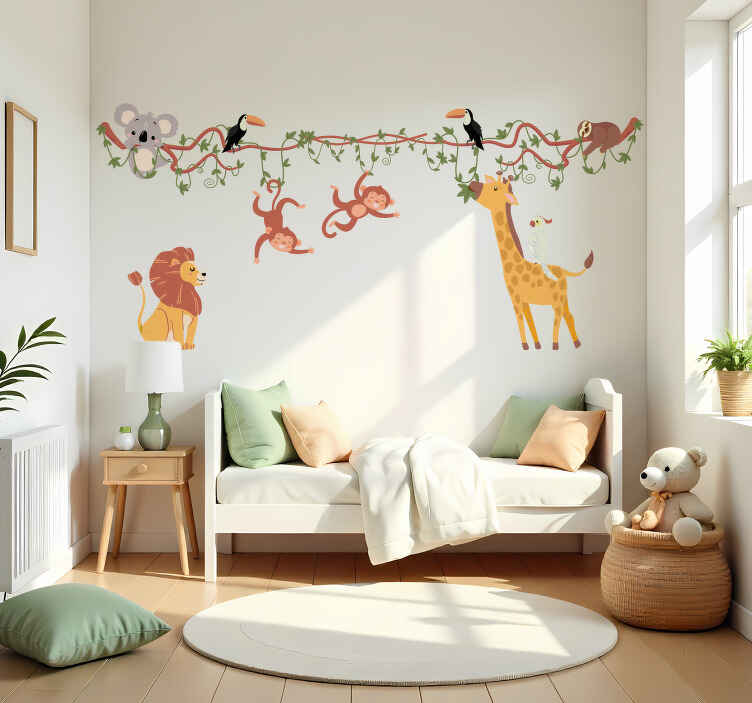 Wandtattoo Kinderzimmer safari-dschungeltiere - TenStickers