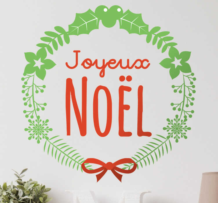 Sticker laurier Joyeux Noel