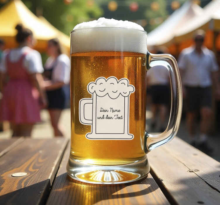 Sticker Oktoberfest bieraufkleber und individueller text - TenStickers