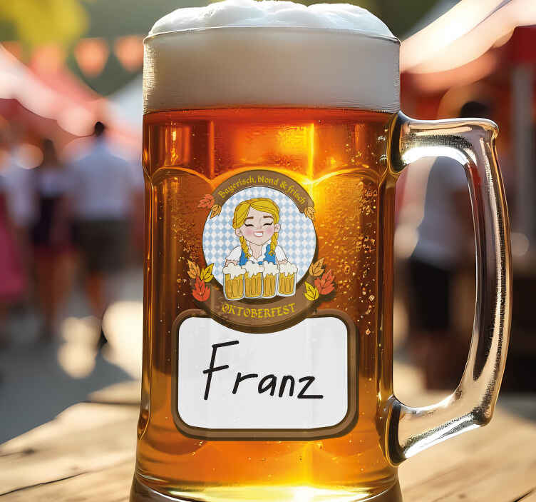 Sticker Oktoberfest bayerisch, blond & frisch - TenStickers