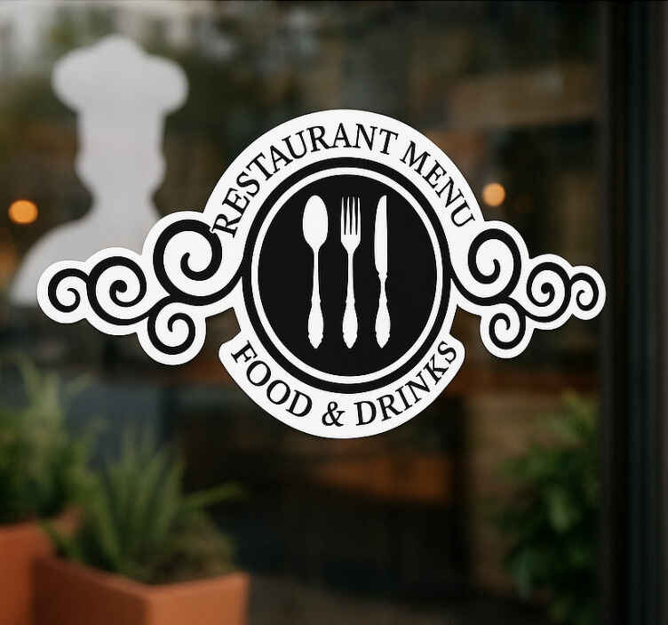 Food and drinks menu restaurant sticker - TenStickers