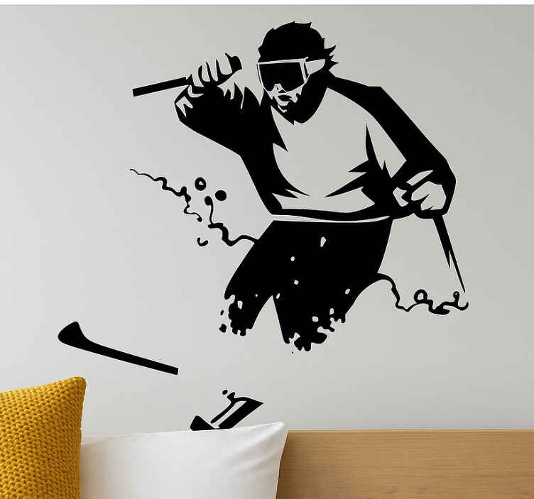 Freerider deep in the snow extreme sports sticker - TenStickers