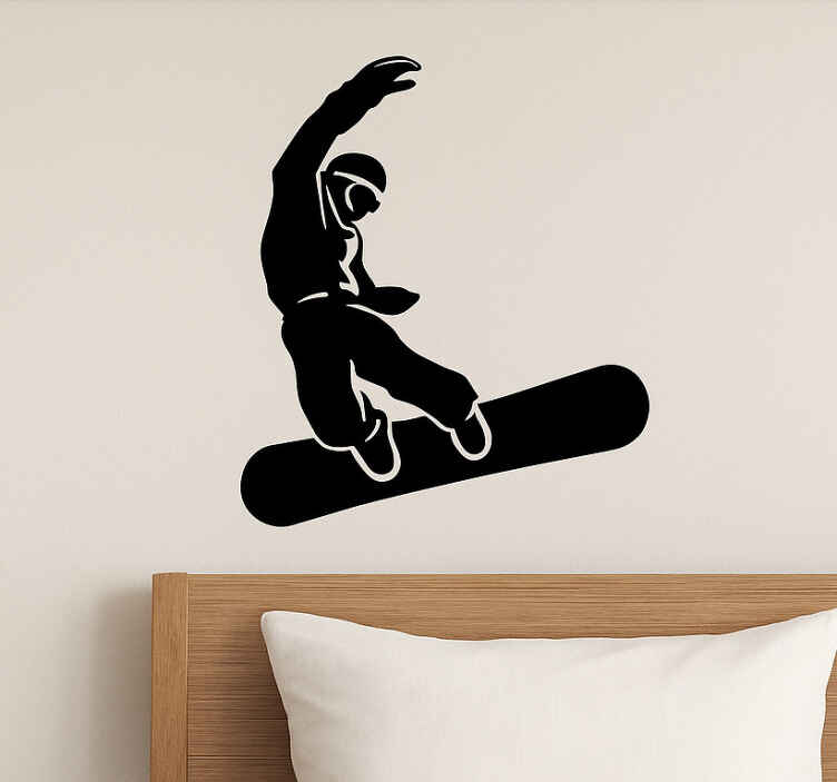 Havada snowboard yapan bir snowboardcu hayvan çıkartması - TenStickers
