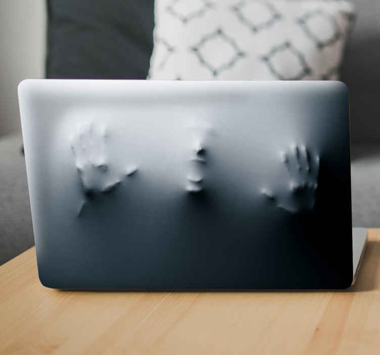 Autocolante decorativo para PC Gato espiando fundo branco - TenStickers