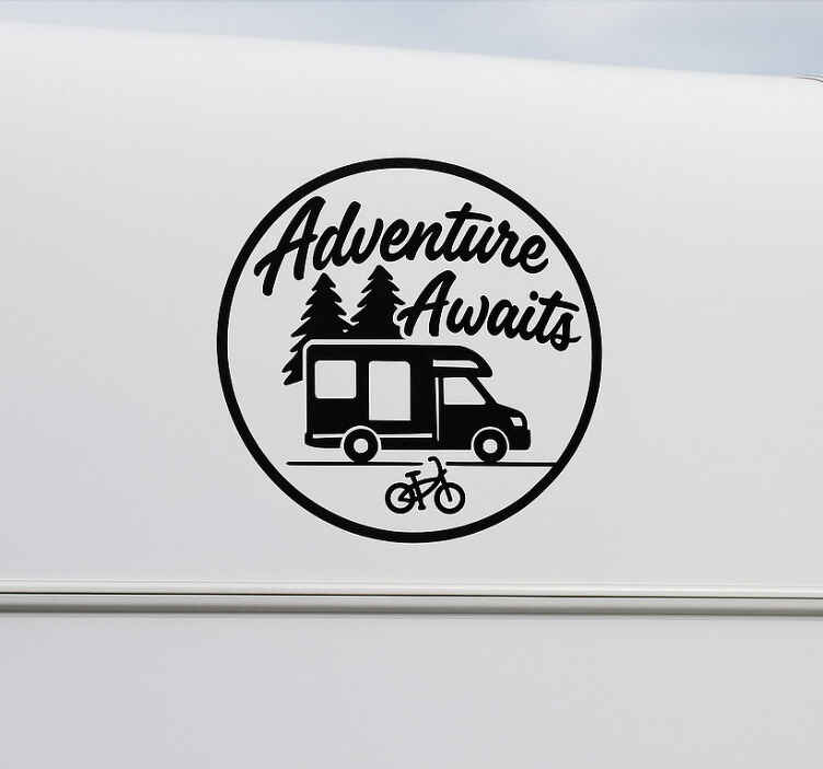Sticker camping car une aventure textuelle vous attend! - TenStickers