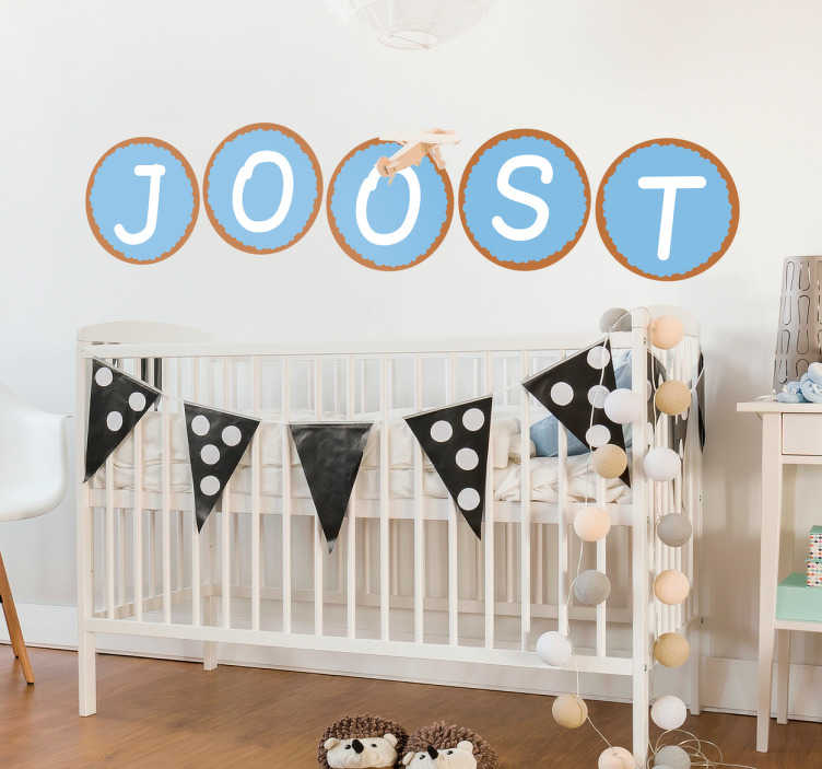 Sticker beschuit met muisjes jongen - TenStickers