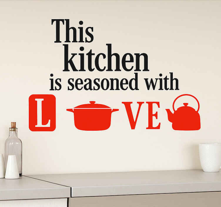 Kitchen infused with affection kitchen wall sticker - TenStickers