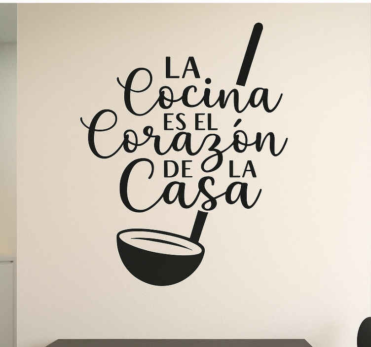 Vinilo para cocina alma hogar con cuchara - TenVinilo