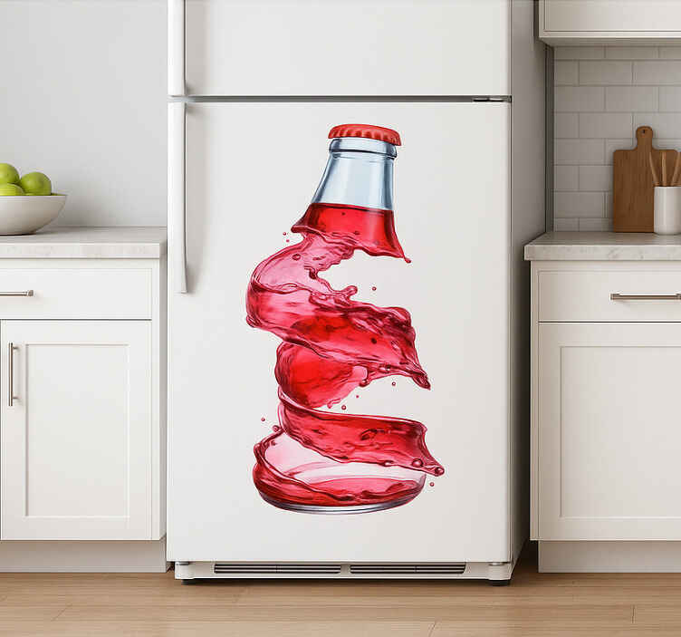 Sticker frigo décoration de cuisine en bouteille - TenStickers