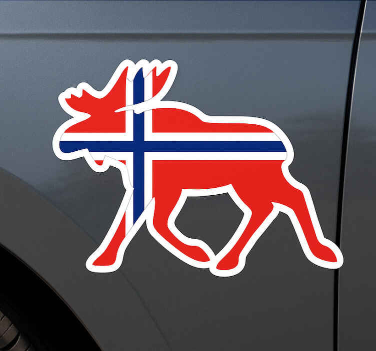 Norges flagg og elgemblem klistremerke til bil - Tenstickers