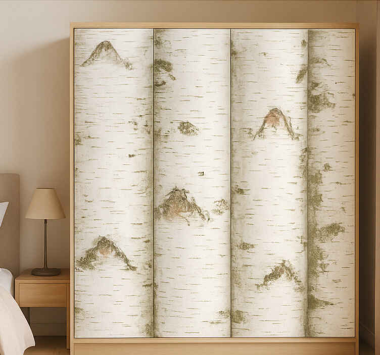 White tree designs furniture sticker - TenStickers