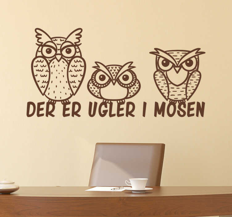 Ugler i mosen klistermærke - TenStickers