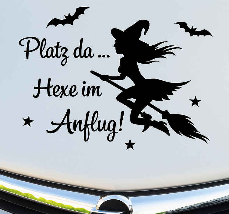 Autoaufkleber schwarze hexe nähert sich - TenStickers