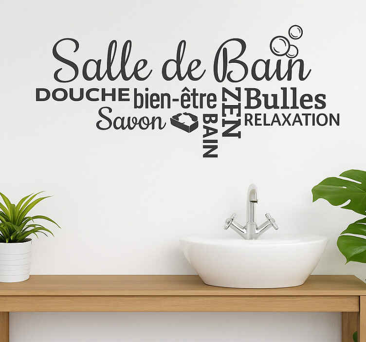Sticker salle de bain concepts relaxants - TenStickers