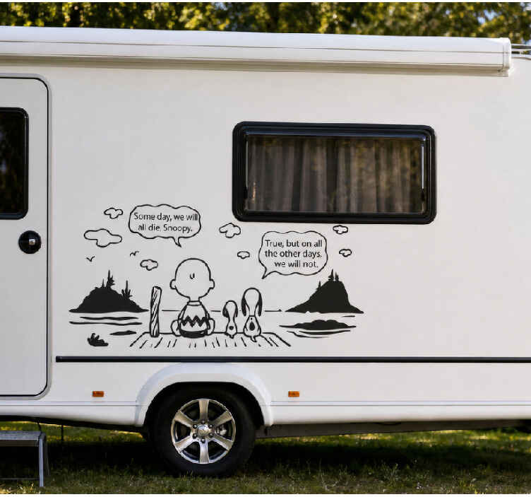 Snoopy ve charlie lake hayvan çıkartması - TenStickers