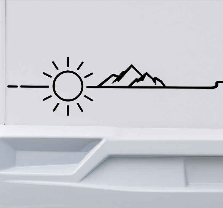 Sticker camping car paysage naturel custom - TenStickers