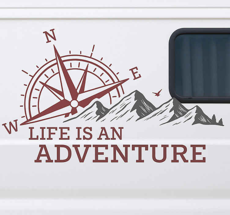 "Life is an Adventure " campervan decal - TenStickers
