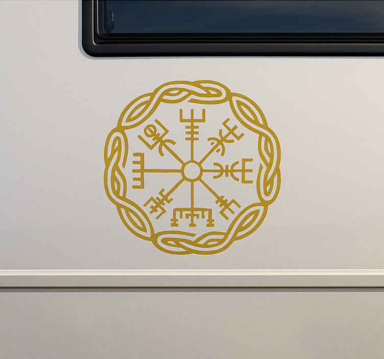 Sticker camping car symbole vegsisir d'or - TenStickers
