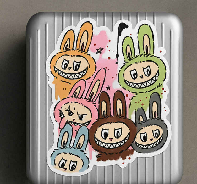 Sticker voyage monstres colorés - TenStickers