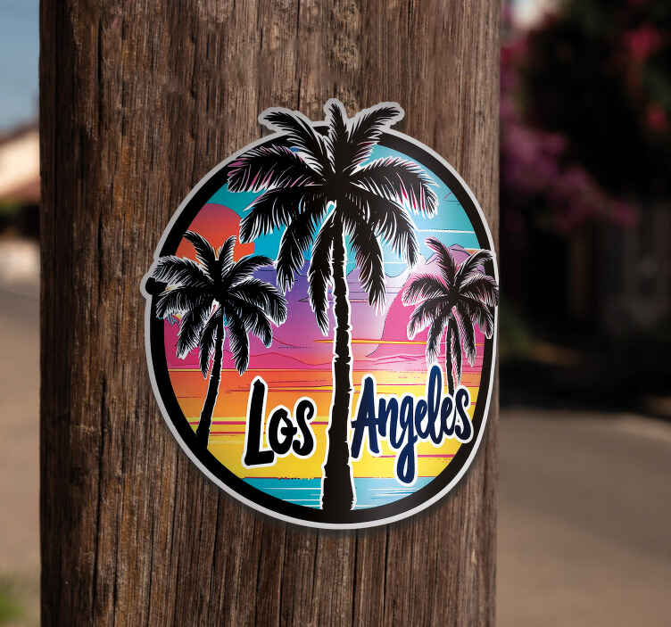 Los Angeles with Palm Trees wall sticker - TenStickers