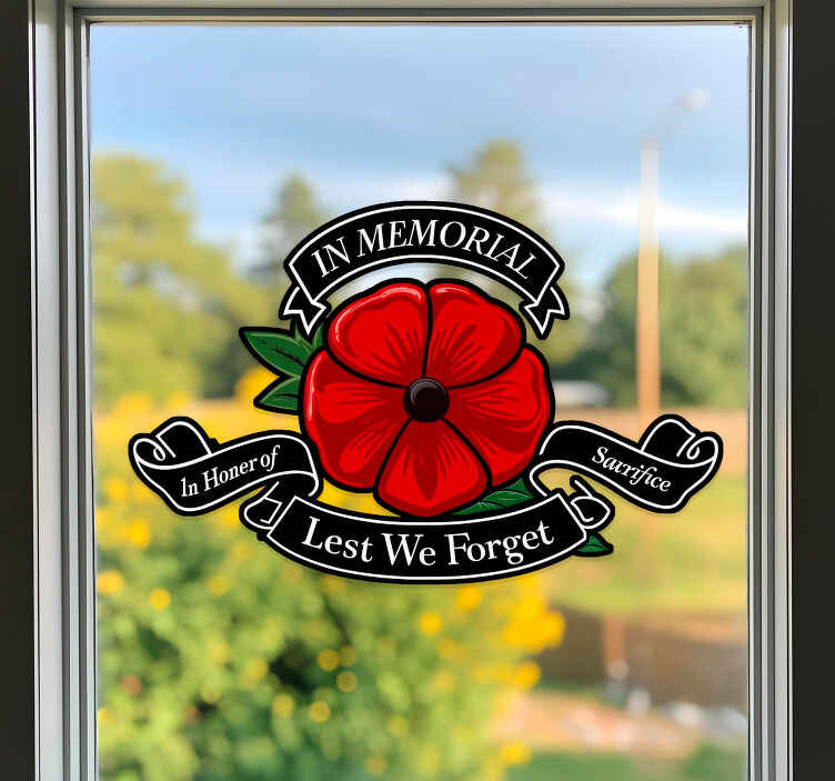 Lest we forget memorial wall sticker - TenStickers