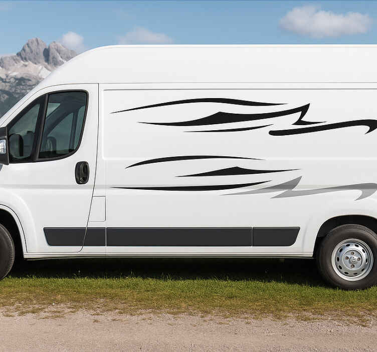 Abstract flowing gradient waves caravan decal - TenStickers