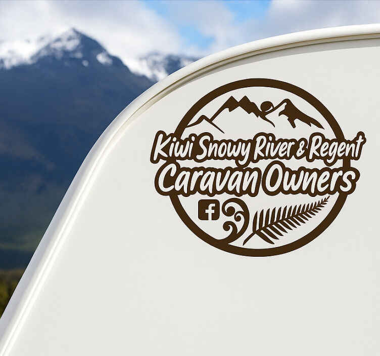 Brown stylized kiwi caravan decal - TenStickers