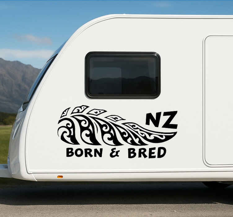 Maori Born & Bred caravan decal - TenStickers