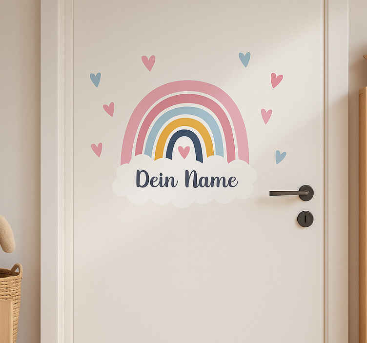 Folie Tür regenbogen mit namen - TenStickers