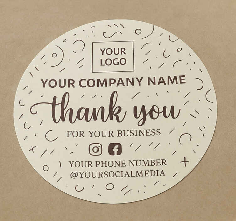 Custom thank you for your business object sticker - TenStickers