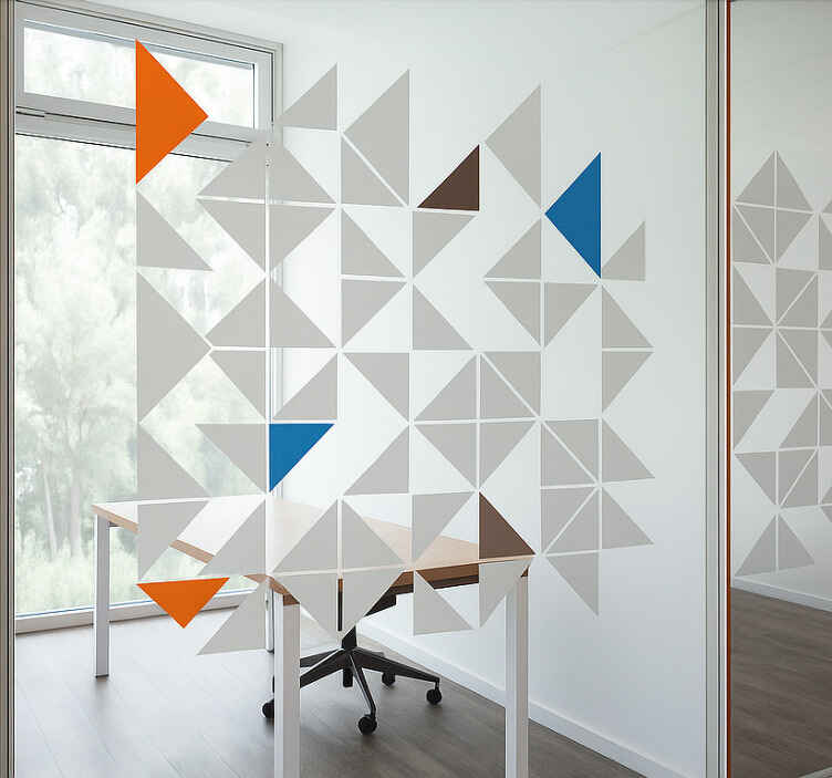 Colorful triangles glassware sticker - TenStickers